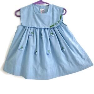 Vintage Embroidered Blue Berries Dress